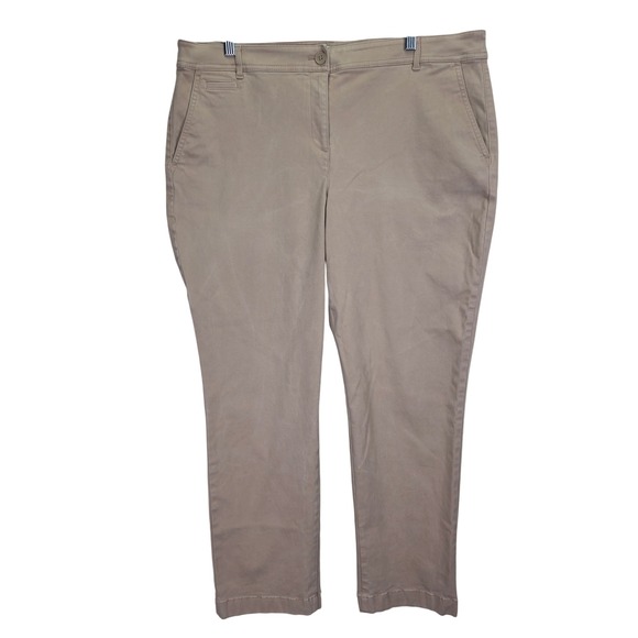 Talbots Petites Womens Khaki Pants 16P Stretch Preppy Career Academia Classic‎ - Picture 1 of 7